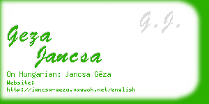 geza jancsa business card