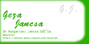 geza jancsa business card